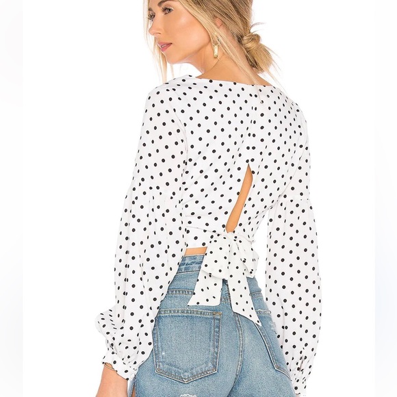 Superdown polka dot crop with open tie back! XS - Picture 2 of 4